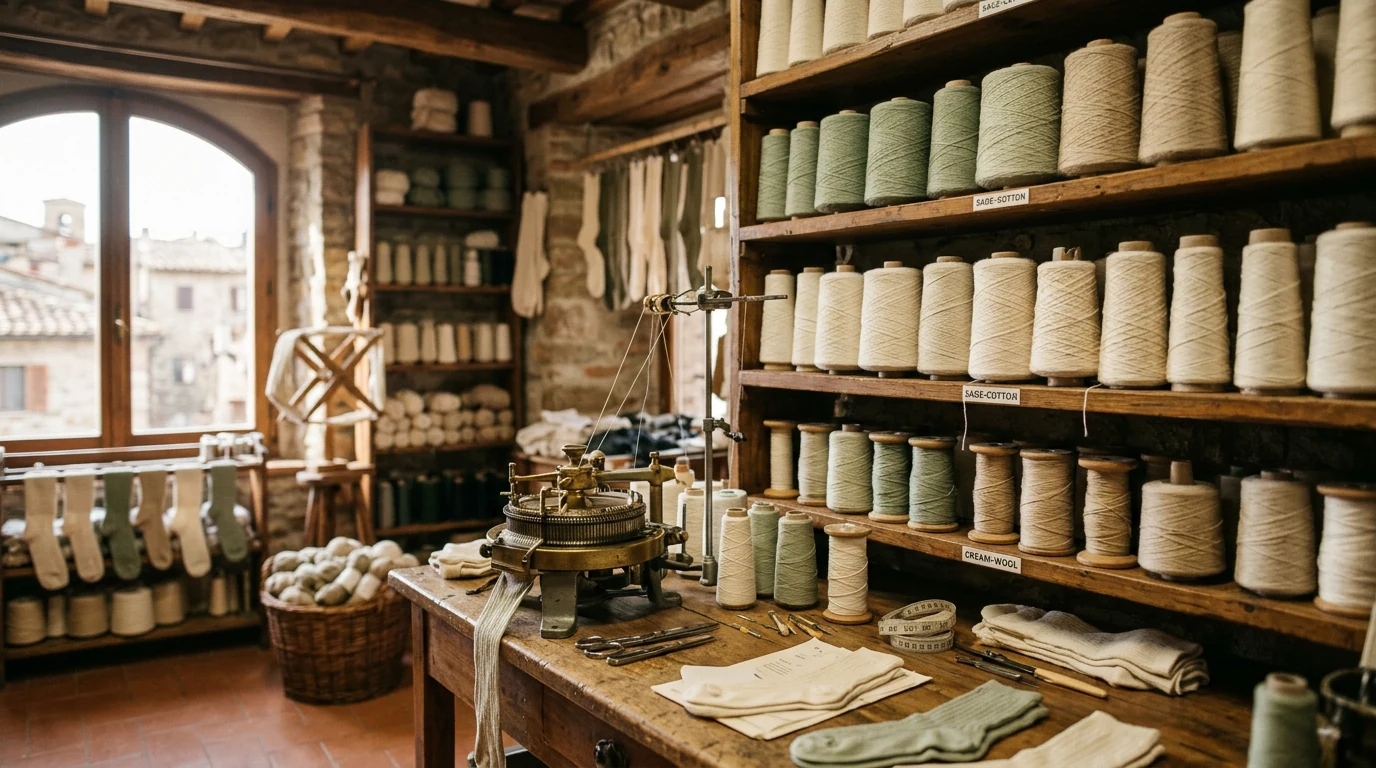 Atelier italiano con filati di poliammide ed elastan per calze MANON