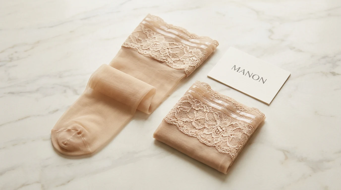 Autoreggenti MANON con balza elastica in pizzo